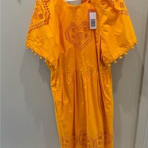 RHODE Golden Yellow Embroidered Cotton Top